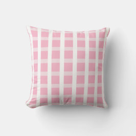 Almofada Travesseiro Xadrez Rosa e Branco