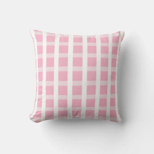 Almofada Travesseiro Xadrez Rosa e Branco