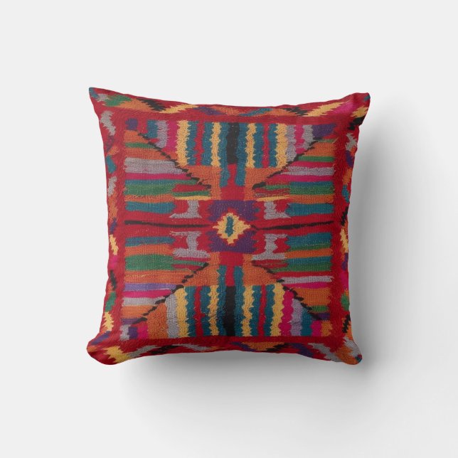 Almofada Travesseiros Autênticos do Kilim Vermelho: Um Lega (Frente)