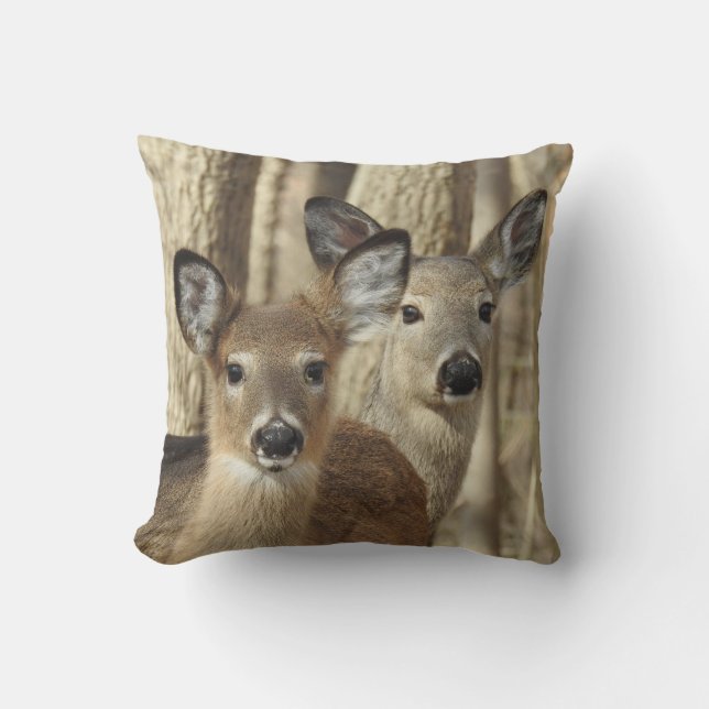 Almofada Travesseiros de animais selvagens, cervídeos branc (Frente)
