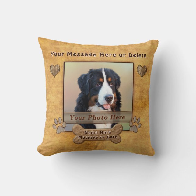 Almofada Travesseiros de cães decorativos personalizados co (Frente)
