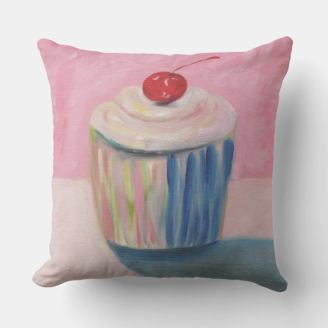 Almofada Travesseiros de Cupcake do Designer - Personalizáv (Frente)
