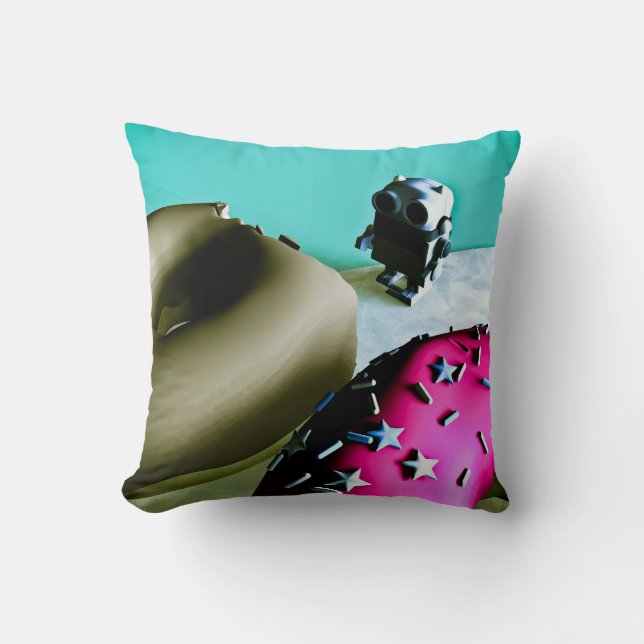 Almofada Travesseiros de Doughnut e Toy Robot 02 American M (Frente)