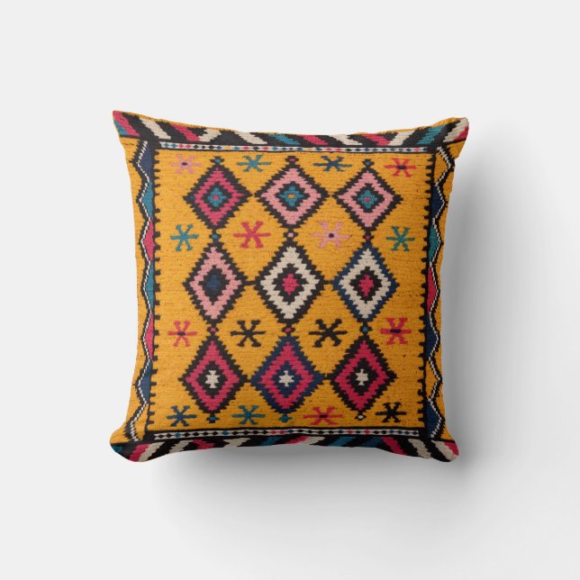 Almofada Travesseiros de Kilim Amarelo Radiante (Frente)
