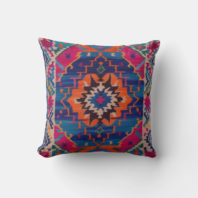 Almofada Travesseiros de Kilim Azul para Cada Espaço: Versá (Frente)