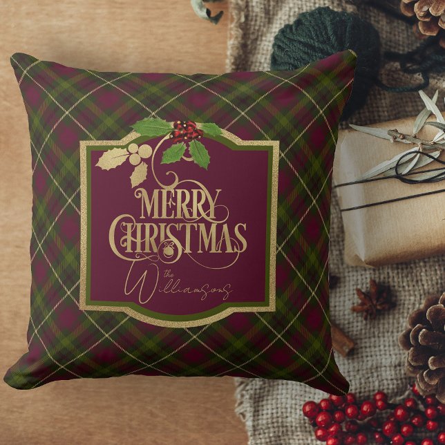 Almofada Travesseiros de Natal Feliz Travesseiro decorativo (Christmas pillows, Personalized Christmas throw pillow for couch or living room)
