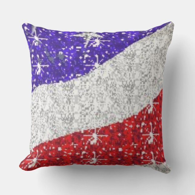 Almofada Travesseiros de Paciência Exterior Brancos Vermelh (Frente)