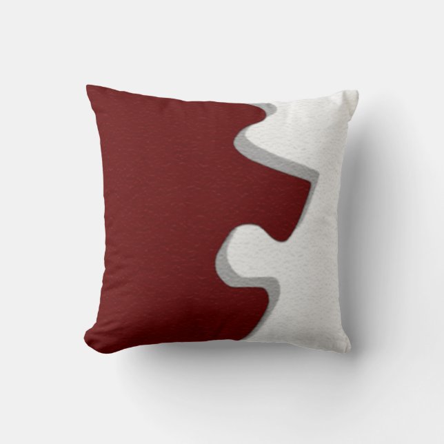 Almofada Travesseiros de Peça de Puzzle Vermelha (Frente)
