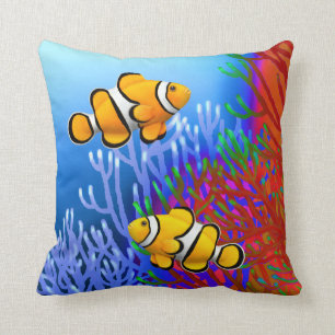 Almofada Travesseiros de Percula Clownfish do recife de