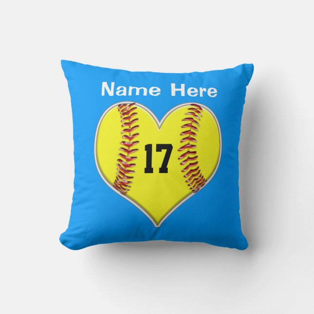 Almofada Travesseiros de Softball PERSONALIZADOS com NOME e (Frente)