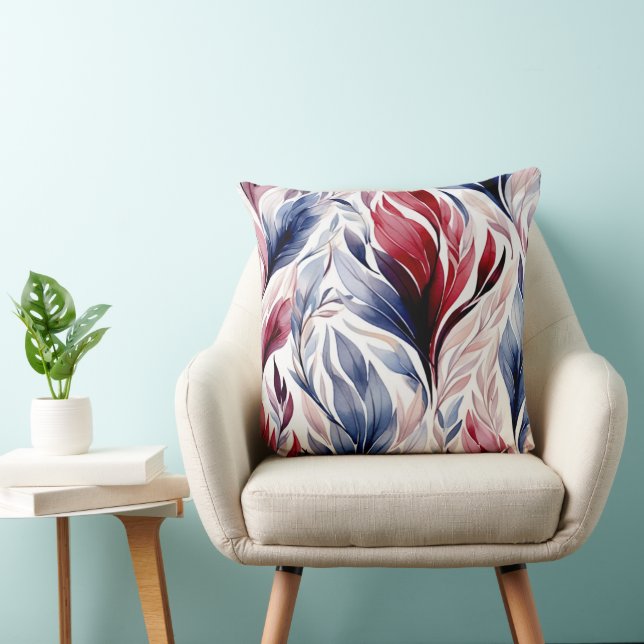 Almofada Travesseiros decorativos Azuis e Borgonha (Cadeira)