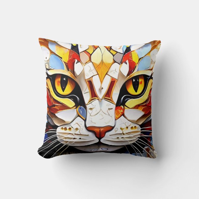 Almofada Travesseiros decorativos de Cushion de Gato Mosaic (Frente)