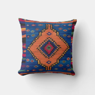 Almofada Travesseiros decorativos de Kilim Azul Tecidos Man