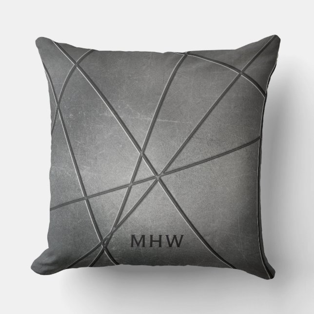 Almofada Travesseiros decorativos de monograma personalizad (Frente)