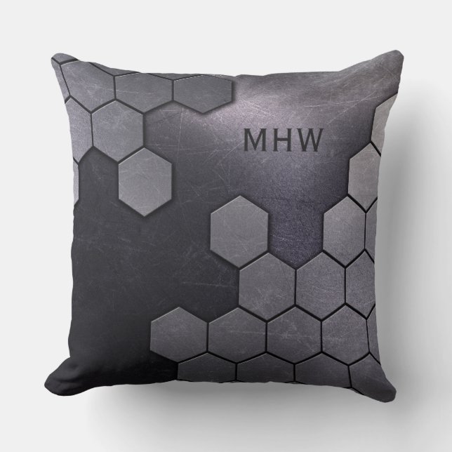 Almofada Travesseiros decorativos de monograma personalizad (Frente)