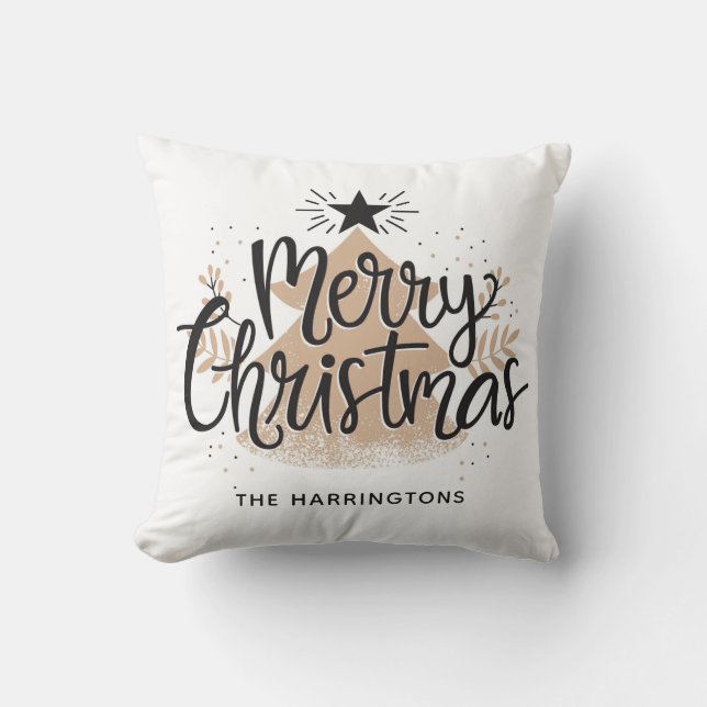 Almofada travesseiros decorativos de Natal de nome personal (Frente)