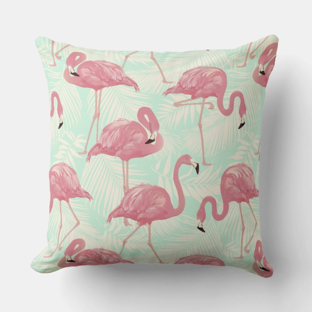 Almofada Travesseiros decorativos de padrão Flamingos (Frente)