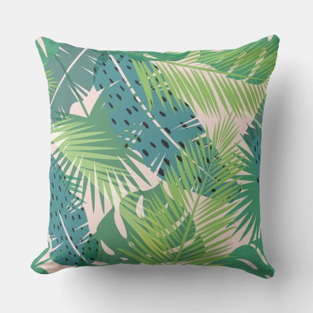 Almofada Travesseiros decorativos de padrão Palm Leaf (Frente)
