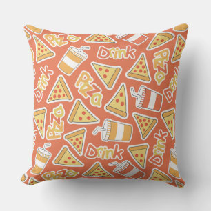Almofada Travesseiros decorativos do teste padrão da pizza