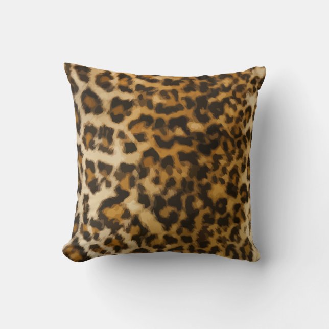 Almofada Travesseiros decorativos-leopardo selvagens (Frente)