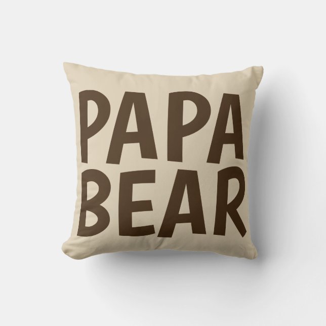 Almofada Travesseiros decorativos PAPA BEAR para Pai (Frente)