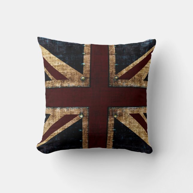 Almofada Travesseiros do lance de Union Jack do Grunge (Frente)