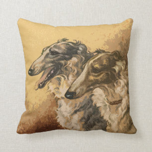 Almofada Travesseiros dos pares do Borzoi do vintage