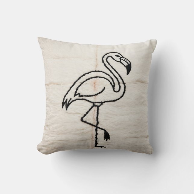 Almofada Travesseiros Flamingo Black and White Kilim (Frente)