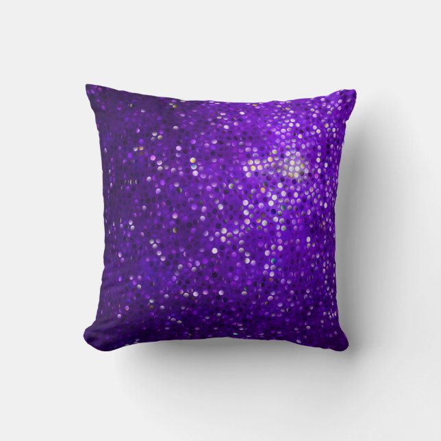 Almofada Travesseiros Sparkle com Glitter Glam Roxo (Frente)