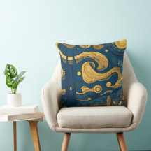 Travesseiros Van Gogh, IA gerou Design de Noite Es