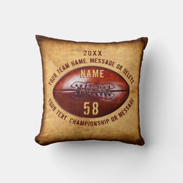 Almofada Travesseiros velhos rústicos do futebol do olhar, (Frente)