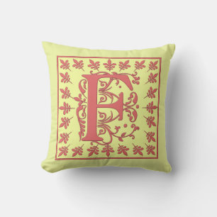 Almofada TRAVISSEIRO PILLOW INICIAL - F rosa em fundo AMARE