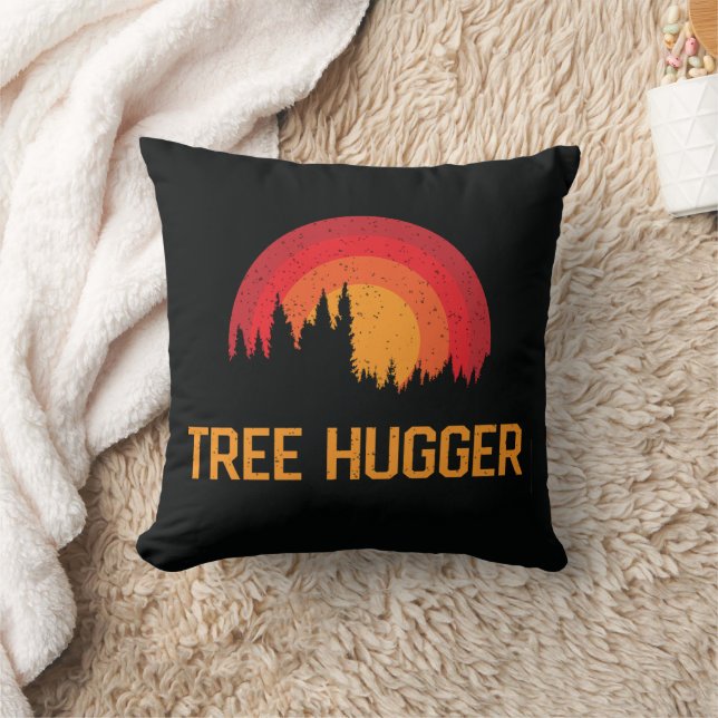 Almofada Tree Hugger Retro Distorcido Nature Lover (Cobertor)