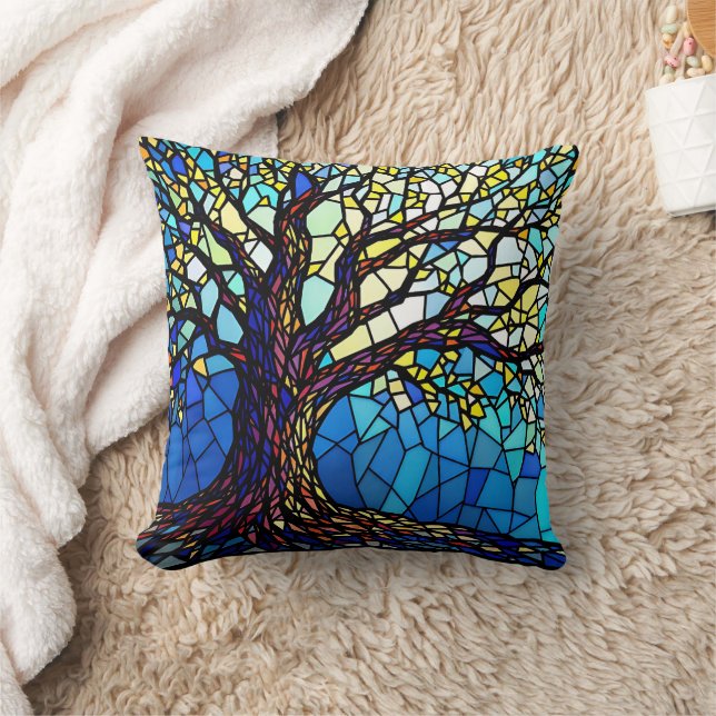 Almofada Tree of Life Shattered Glass Mosaic (Cobertor)