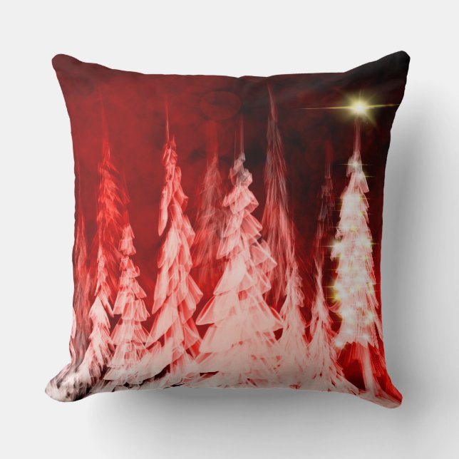 Almofada Trees2 vermelhos - Travesseiro decorativo (Frente)