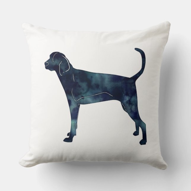 Almofada Treing Walker Coonhound Watercolor Silhouette (Frente)