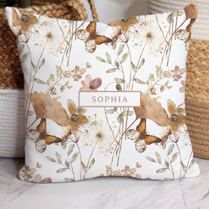 Almofada Trendy Boho Neutral Autumn Selvagens em Branco