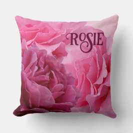 Almofada Trendy boho rosa-rosa fofo nome Rosie personalizáv