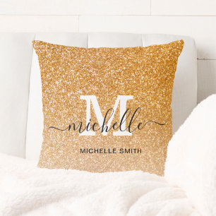 Almofada Trendy Chic Girly Script Monograma Nome