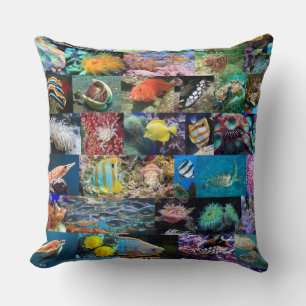 Almofada Trendy Coral Reef Marine Life: Peixes e Animais