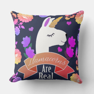Almofada Trendy Cute Llamacorns são Verdadeiros Florais