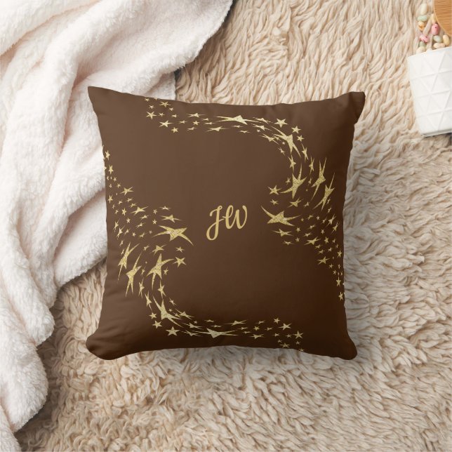 Almofada Trendy Dourado Stars Monogramas (Cobertor)