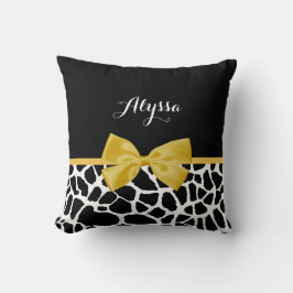 Almofada Trendy Giraffe Impressão Ouro Amarelo Arco com Nom