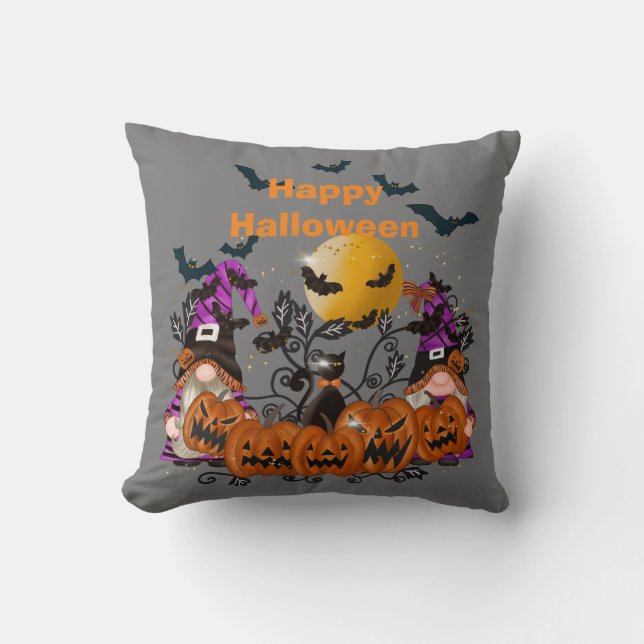 Almofada Trendy Happy Halloween Gnomo Cotton 16"X16 (Frente)