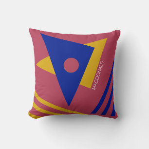 Almofada Trendy Magenta Abstrato Geométrica Triângulos