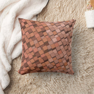 Almofada "Trendy Mocha Mousse Cubo Geométrico 3D