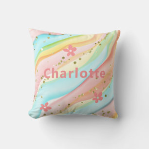 Almofada Trendy Modern Girly Glitter Floral Personalizado