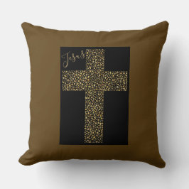 Almofada Trendy Modern Jesus Dourado Cross