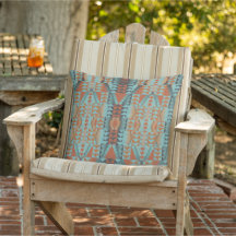 Trendy Orange Turquoise Teal Blue Arte Tribal