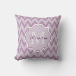 Almofada Trendy Purple Chevron Zigzag Name e Monograma
